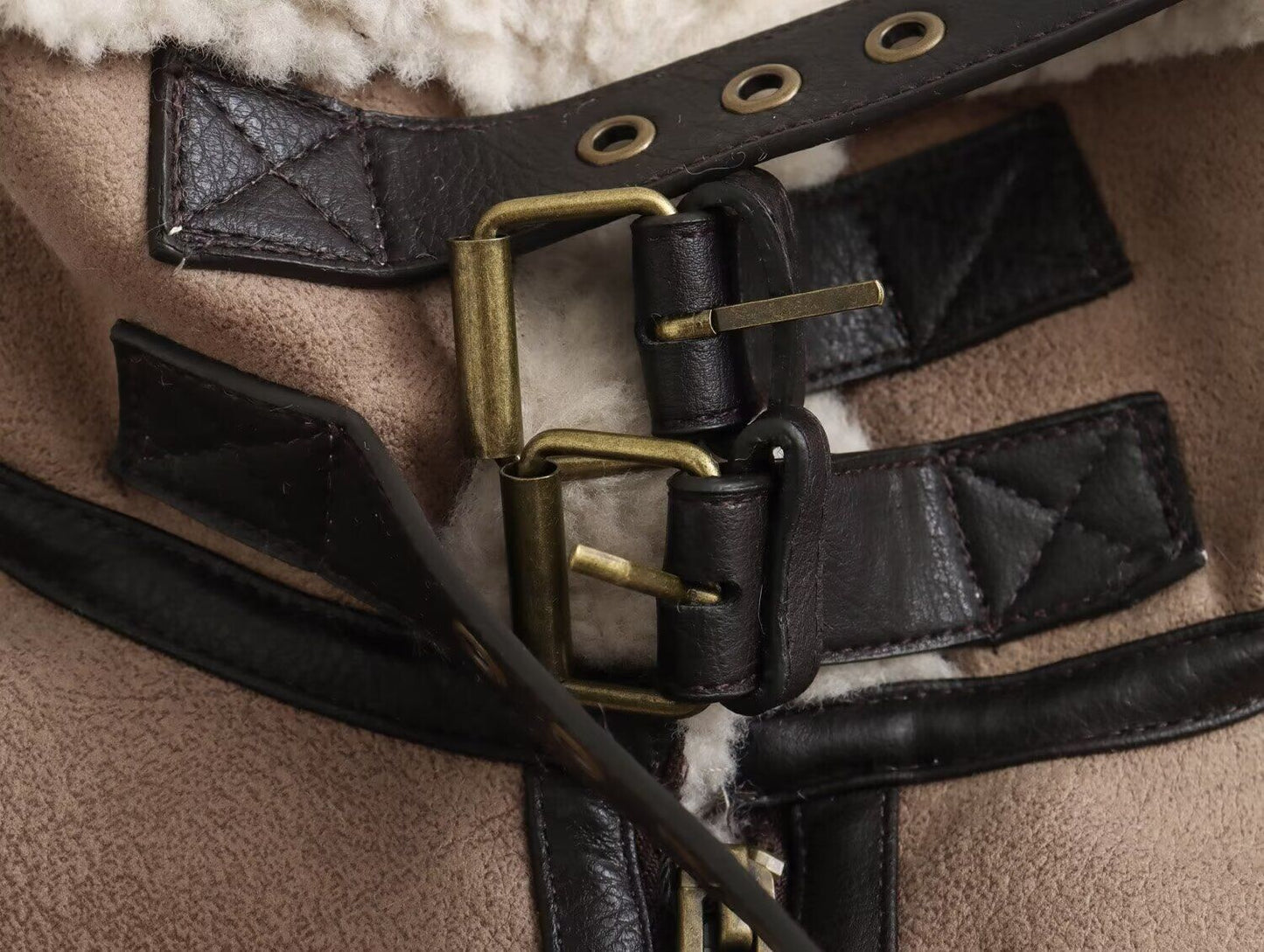 Brown Faux Leather Bomber Jacket for Women with Faux Fur Collar