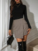 High-waisted houndstooth mini skirt