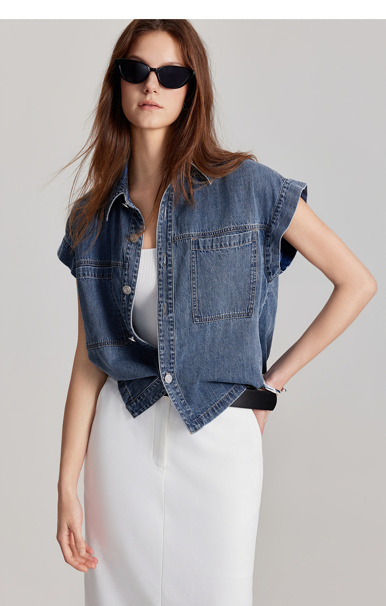 Cropped Jean Jacket for Women