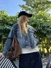denim vest women long sleeves