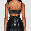 Black Wrap Crop Top with Spaghetti Straps