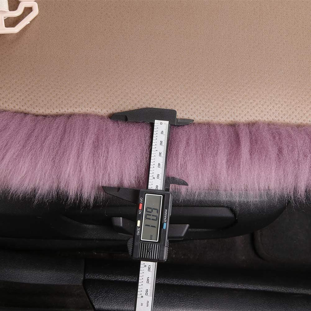 Long Hair Sheepskin Car Seat Cover with Plush Wool Backrest