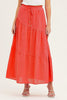 long pleated skirt Ruffle Hem Knot