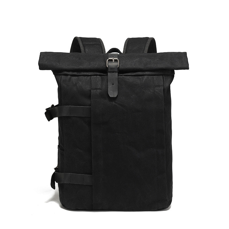 Canvas Roll Top Backpack with 15.6 Inch Laptop Storage