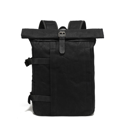 Canvas Roll Top Backpack with 15.6 Inch Laptop Storage