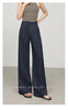 High waist women linen pants with wide leg