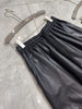Women’s Leather Maxi Skirt Drawstring Long Skirt
