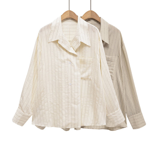 Oversized Striped Long Sleeve Shirt