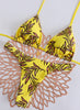 Yellow Tropical Print Two Piece Bikini Set
