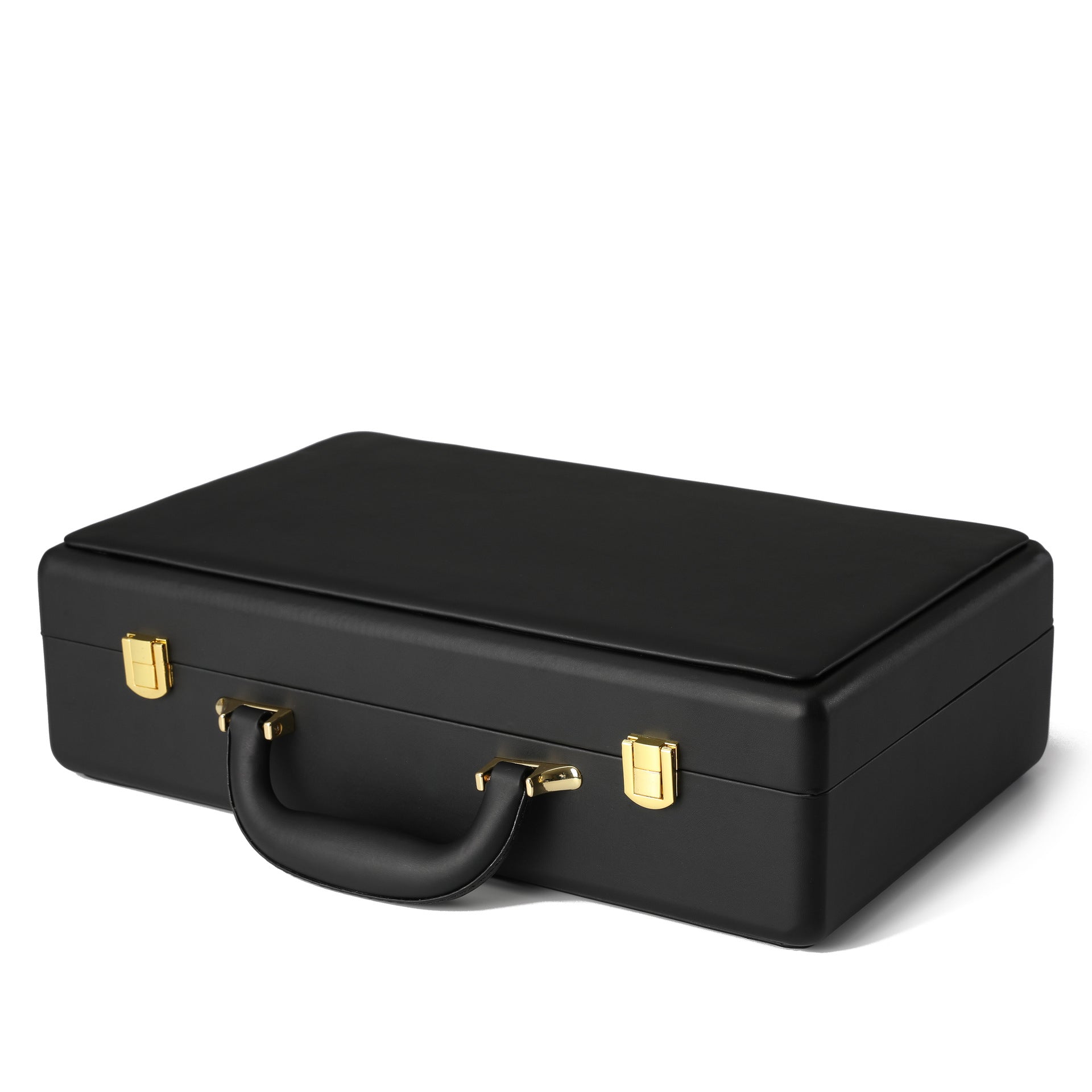 leather watch box brown storage with gold clasp