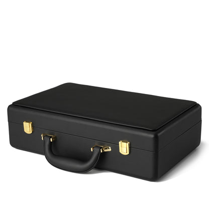 leather watch box brown storage with gold clasp