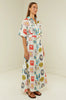 Women’s Linen Long Shirt Dress with Belt Summer Dress
