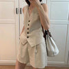 Women's Sleeveless Vest And Pocketed Shorts
