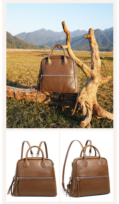 Leather Backpack Women Genuine Cowhide