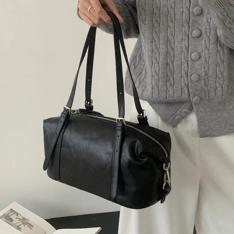 Women Leather Underarm Shoulder Purse With Large Capacity