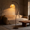 Vintage arc fabric shade floor lamp