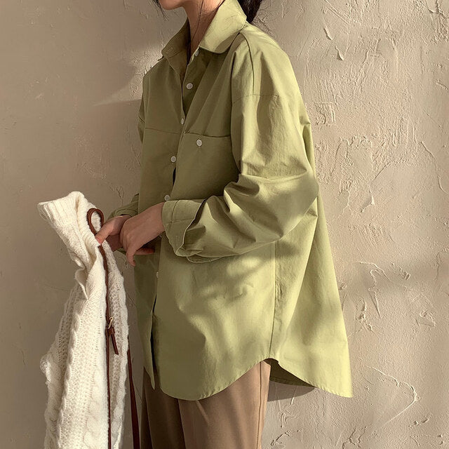Oversized Ladies Shirt With Extra Long Back