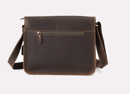 Real Leather Laptop Messenger Bag