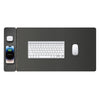 Leather desk pad with magnetic charging side panel