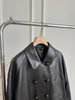 Women’s Leather Double-Breasted Oversized Jacket