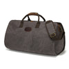 Canvas Garment Bag with Top-Grain Cowhide Leather and Foldable Suit Carrier