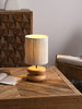 Wabi-sabi Solid Wood Table Lamp with Fabric Lampshade