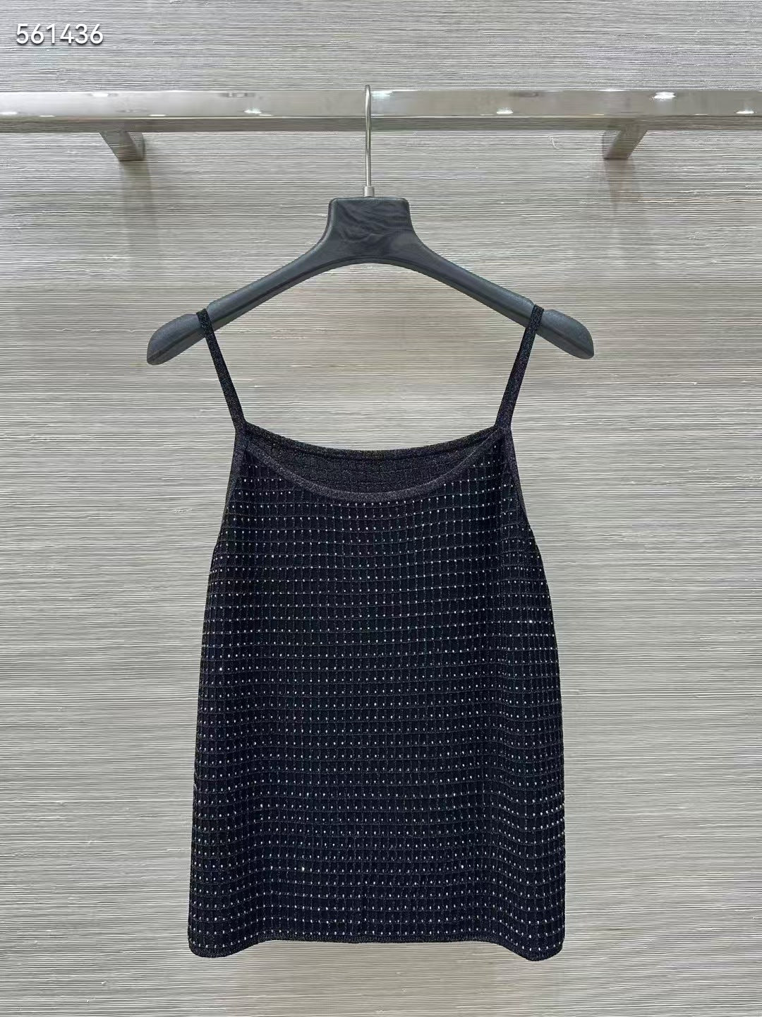 Women Gold Thread Plaid Rhinestone Knit Three Piece Set