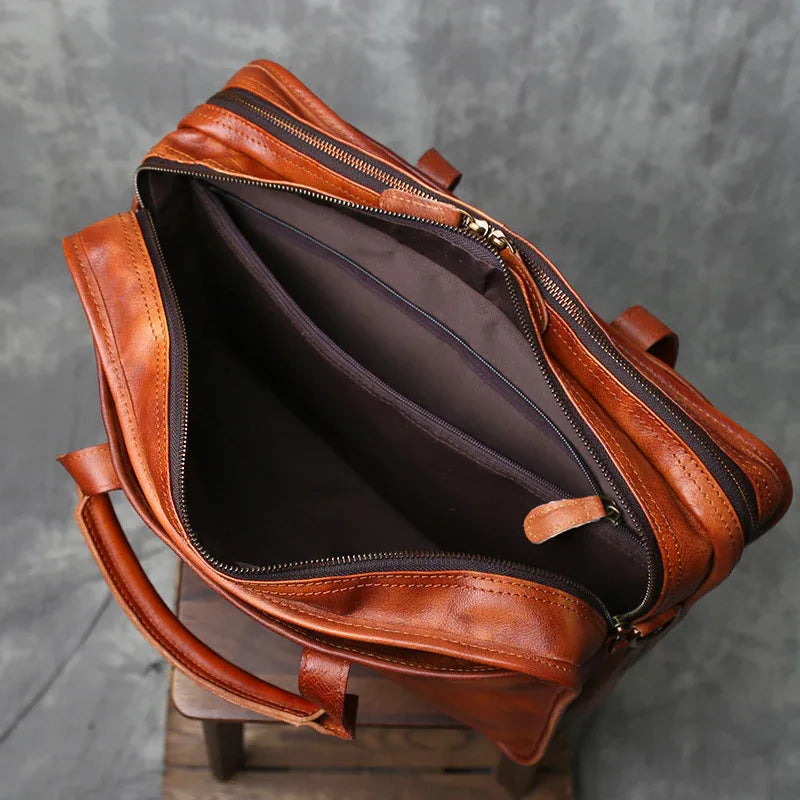 Leather Messenger Crossbody Bag for Men
