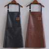 faux leather apron waterproof kitchen work wear