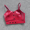 Leather Camisole Vest Cropped Corset Top with Snap Belt