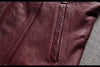 Men's washed vintage leather motorcycle vest