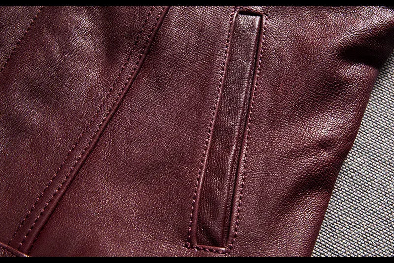 Men's washed vintage leather motorcycle vest
