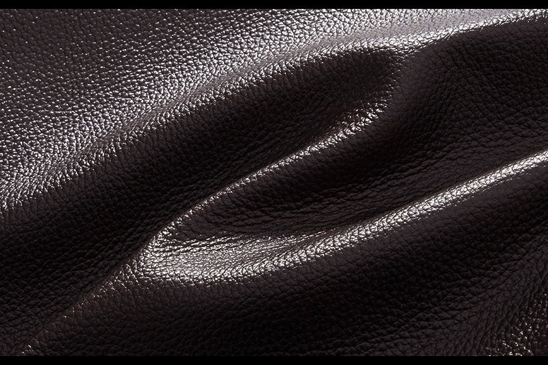 Men’sAviator Leather Flight Jacket with Fur Collar