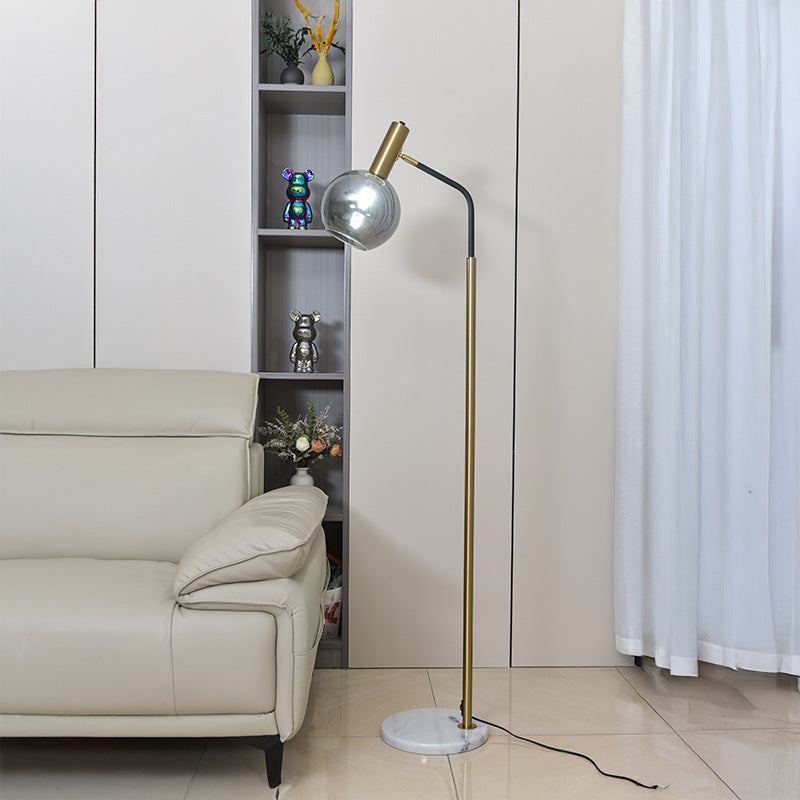 Nordic glass dome marble base floor lamp