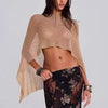 Sheer Mesh Knit Beach Cover-Up Top & Skirt Set