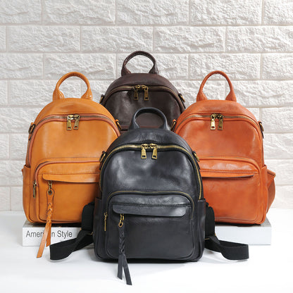 Real leather backpack for women