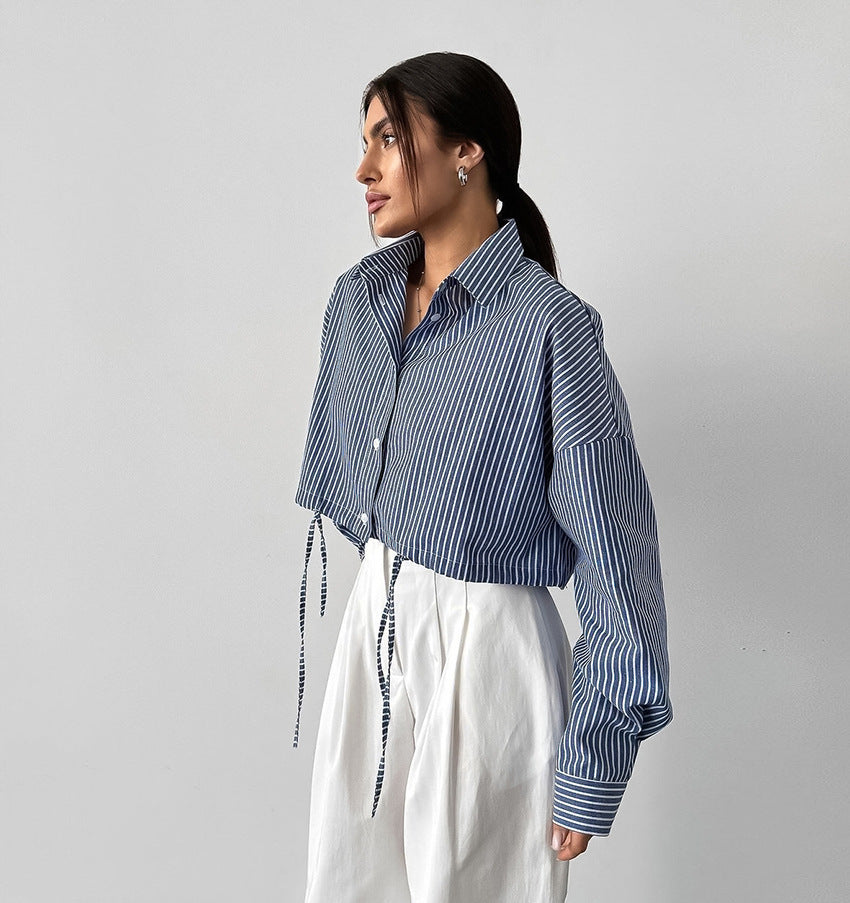 Tie Side Drop Shoulder Shirt