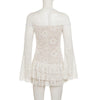 Boho off shoulder lace western mini dress