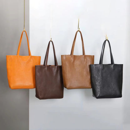 Genuine Leather Shopper Tote Bag for Women