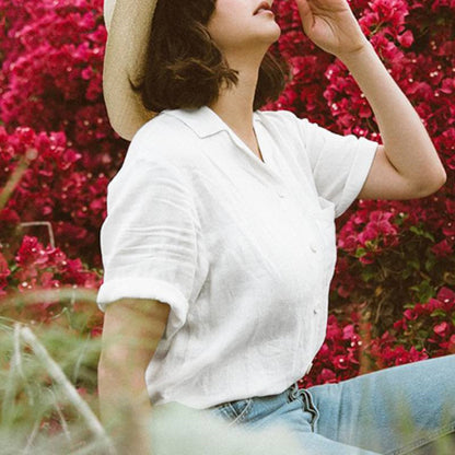 summer short sleeve button down shirts for women