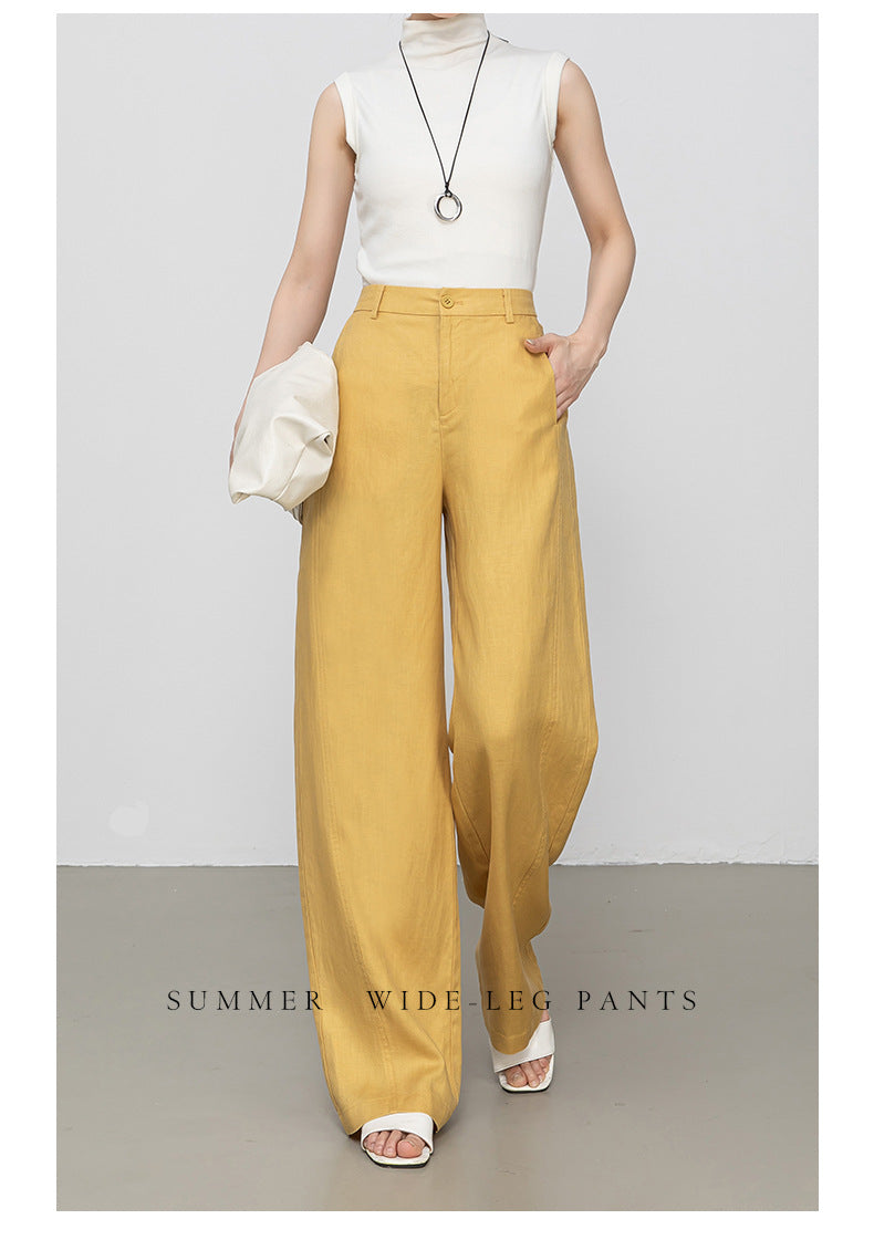 Wide leg linen pants with natural summer drape