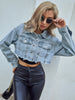 womens cropped denim jacket