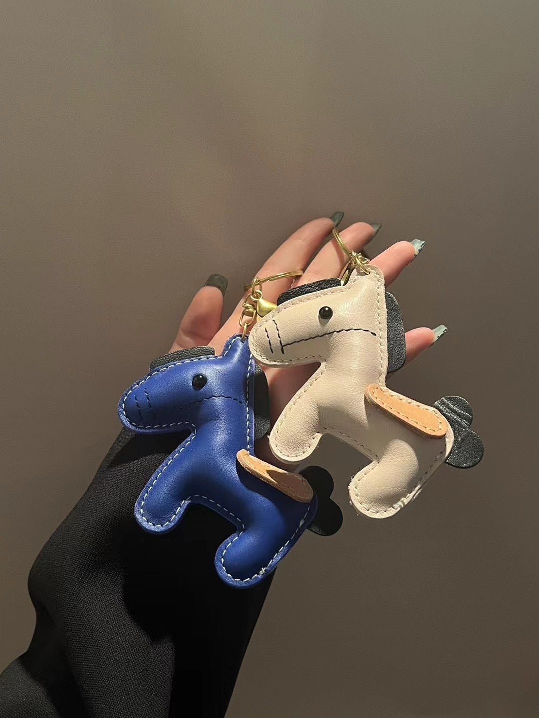 Leather horse keychain cute pony bag charm gift accessory