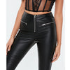High Waisted Faux Leather Skinny Pants for Women