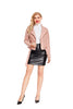 Women’s Faux Leather Motorcycle Jacket with Belt