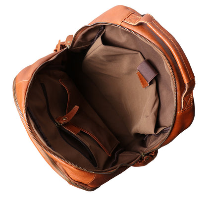 Men’s Leather Backpack with Trolley Sleeve