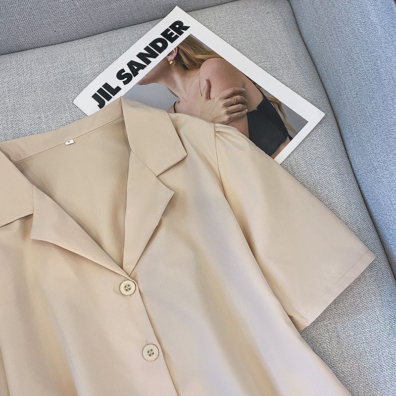 Lapel Neck Button Up Blouse