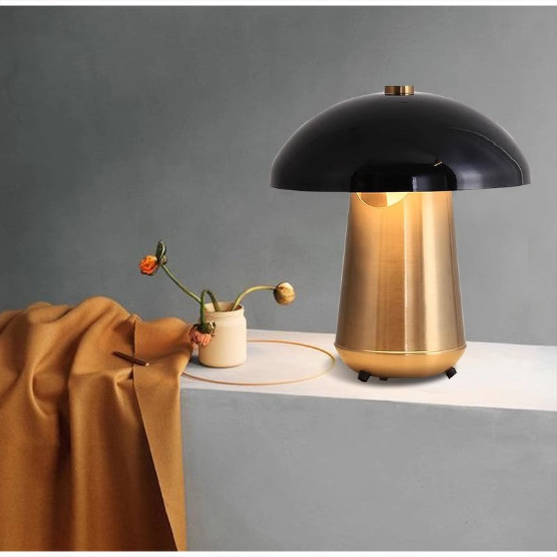 Black and Gold Modern Table Lamp Mushroom Light