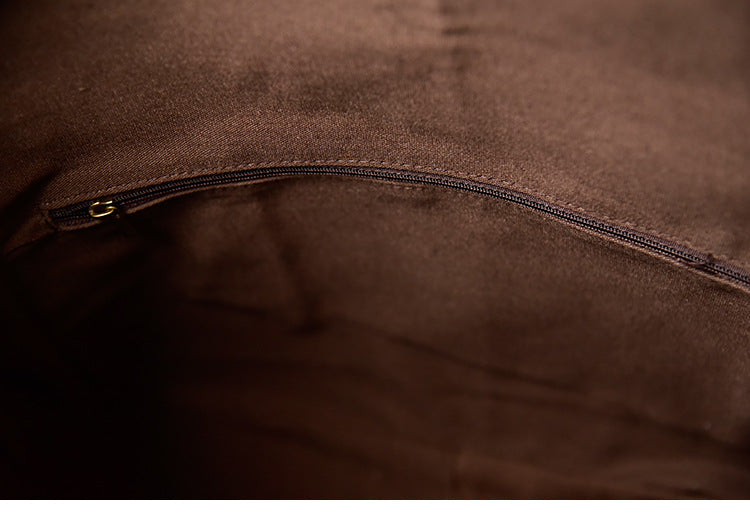 Men’s Crazy Horse Cowhide Leather Motorcycle Messenger Bag