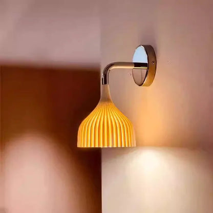 Modern Pleated Bedroom Wall Light Fixture